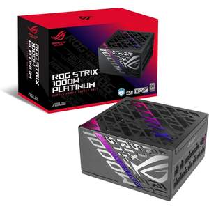 Alimentation électrique pour jeux Rog Strix 1000W Platinum Black, ATX 3.1, entièrement modulaire, refroidissement par air, certifiée 80 Plus Platinum - Product Image 1