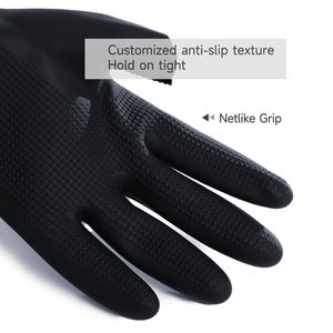 قفازات لاتكس سوداء بالكامل مطلية بالميكانيكية الصناعية عالية التحمل قفازات لاتكس - Product Image 3