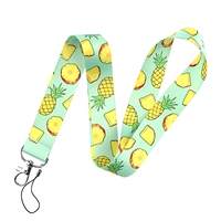 Lanière personnalisée à impression par sublimation, motif fruits, couleur intégrale, porte-clés, fabrication en gros par usine OEM