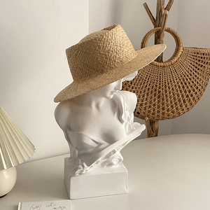 Chapeau de paille Panama en raphia coréen pour femme, nouveau modèle tendance, style britannique à calotte plate, chapeau de paille de style jazz pour station balnéaire française, chapeau haut de forme - Product Image 5
