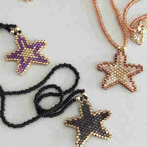 Collier tendance en perles <span class=keywords><strong>Miyuki</strong></span> tissées à la main, motif étoile de mer et pentacle, idéal pour les vacances d'été à la plage et en bord de mer - Product Image 2