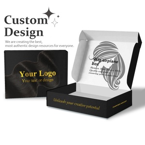 Luxury Boutique Black Glitter Holographic Silver Folding Wig <b>Boxes</b> Custom Logo Packaging - Product Image 1