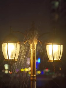 Lampadaire extérieur en fer avec abat-jour en verre, LED blanc chaud 2700K, détecteur de mouvement, alimentation solaire, IP66, non-démontable, AC 220V, éclairage routier - Product Image 1