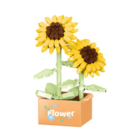 Ensembles de blocs de construction de fleurs, plante en pot avec boîte cadeau, ensembles de briques MOC, ensembles de bricolage pour enfants éducatifs, jouets pour enfants 1603 1604