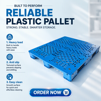 Palette Euro 4 voies en HDPE vierge épaissi, résistante aux chocs, structure robuste pour rayonnage et transport de marchandises en entrepôt, OEM