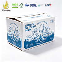 Carton d'expédition en carton ondulé imprimé sur mesure pour boîte de 6 kg d'octopus congelé, pour le transport en chaîne du froid et la distribution de fruits de mer