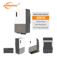 Système solaire Jsdsolar, système solaire commercial hors réseau de 30 kW, système solaire hybride hors réseau de 38 kWh, 64 kWh, 120 kWh, batterie LiFePO4 haute tension