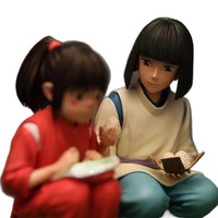 Figurine de collection Chihiro et Haku Studio Ghibli en PVC, modèle d'anime, pour exposition, monde bidimensionnel assis