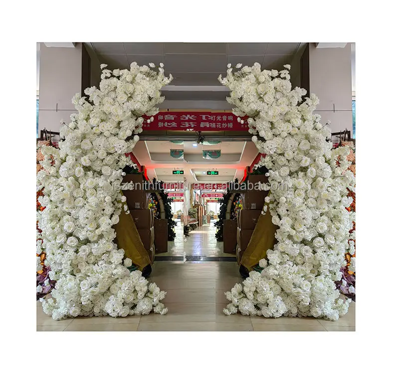 Wedding Archway Stage Decoration Moon Floral Arrangement Backdrop Flower Arch For Wedding