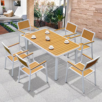 Tables et chaises d'extérieur en aluminium, mobilier de patio, design pastoral anti-corrosion, ensembles de jardin multifonctionnels pour repas