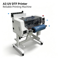 Imprimante DTF UV A3 avec tête d'impression DX7, carte Hoson, machine d'impression rouleau à rouleau pour impression de logos et autocollants personnalisés sur verre, métal, acrylique