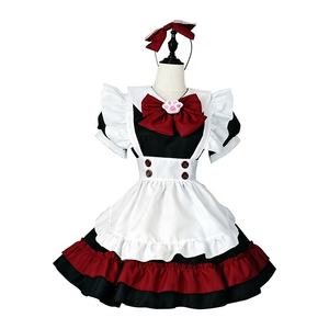 Venta al por Mayor <span class=keywords><strong>2022</strong></span> Nueva <span class=keywords><strong>Moda</strong></span> Vestido <span class=keywords><strong>de</strong></span> Sirvienta Lolita Gótica Rojo y Negro con Mangas Cortas <span class=keywords><strong>para</strong></span> Fiestas <span class=keywords><strong>de</strong></span> <span class=keywords><strong>Halloween</strong></span> y Cosplay - Product Image 2