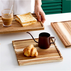 Rectangular Wooden <b>Tray</b> Japanese Acacia Wood 20x10x1.5cm 28x10x1.5cm 25x17x1.5cm 30x20x1.5cm 34x23x1.5cm For Coffee <b>Tea</b> Hotel - Product Image 1