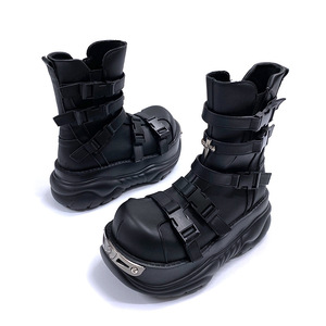 Novedades: Botas Casuales de Plataforma Estilo Niche - Botas de Motociclista con Plataforma Y2K para Figuras Pequeñas, Estilo Punk Dulce y Atrevido - Product Image 3