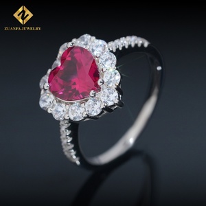 Hot Saling 925 Sterling Silver Engagement <b>Ring</b> for Women Heart-Shaped Ruby <b>Ring</b> <b>Iced</b> Out Luxury Jewelry Wedding Gemstone <b>Rings</b> - Product Image 2