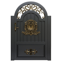 Porte de jardin moderne en alliage d'aluminium, bois et verre, design contemporain, étanche, à ouverture latérale, pour appartement et cour.