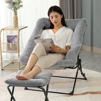 Promotion léger rembourré doux meubles d'intérieur en acier carré soucoupe chaise Camping pliant lune chaise