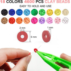 Bohemian Style DIY <b>Polymer</b> Clay Bead Set 26 Grid Bracelet Making Kit With Letters Numbers Smileys And Charms - Product Image 2
