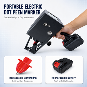 Machine de marquage à points électriques portable, <span class=keywords><strong>mini</strong></span>, en acier métallique, pour la date d'expiration, la plaque signalétique, avec batterie - Product Image 2