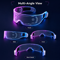 Lunettes LED Lumineuses Futuristes Décoratives en Acrylique Transparent 7 Couleurs pour Hommes et Femmes, Idéales pour les Festivals et Costumes de Rave