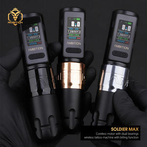Ambition Soldier Max 2400mAh Barre d'entraînement droite à double roulement Stylo de machine à tatouer sans fil professionnel pour artistes Body Art - Product Image 1