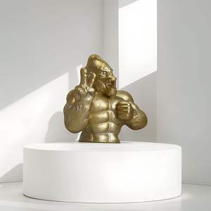 Witt Victory Biye Golden Monkey resina artesanía creativa Animal decoración del hogar artículo Navidad placa pintada figurita modelo - Product Image 2