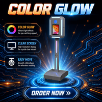 Coque de photomaton portable avec éclairage RGB et base d'imprimante pour appareil photo reflex numérique, mariages et événements