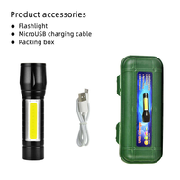 Lampe torche LED rechargeable COB XPE avec zoom, 1000 lumens, USB, lampe tactique portative IP44 pour le camping, la randonnée et les situations d'urgence