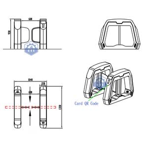 Torniquete de Parque de Atracciones, Puerta de Control de Entradas, Puerta Rápida para Exteriores, Barrera Óptica con Código QR, Barrera de Solapa de Acero Inoxidable 304 de Alto Flujo - Product Image 2