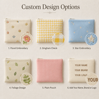 Dompet Mini Bordir Kustom Grosir dari Kain Corduroy dengan Ritsleting Motif Bunga, Tas Penyimpanan, Logo Merek Nama Kustom, Dompet Koin Portabel OEM ODM