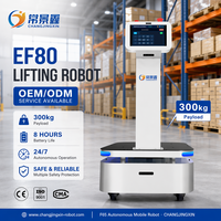 Robot de transport de matériaux d'usine EF80 300KG, franchissement d'obstacles de 15 mm, pente de 5 degrés, recharge automatique, navigation laser SLAM, 6-8H, 360°