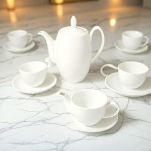 Ensemble de théière en porcelaine mince-Service à thé en céramique de haute qualité avec design résistant à la chaleur et style minimaliste de luxe - Product Image 5