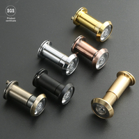 Visière de porte extérieure en alliage de zinc et laiton de 14 mm et 16 mm avec un angle de 200 degrés, design moderne, garantie 1 an