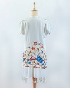 High Quality Best Price 100 Viscon Custom Print Kids Poncho Swimsuit Cover up <b>Kimono</b> Pareo <b>Woman</b> Robe Beachwear - Product Image 4