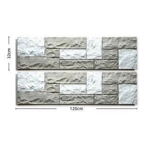 La mejor venta de chapa de piedra decorativa personalizada de 1200x325mm fácil de instalar para paredes de fondo