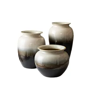 Tavolo vaso di fiori bianco e nero porcellana vaso arte decorazione Jingdezhen ceramica