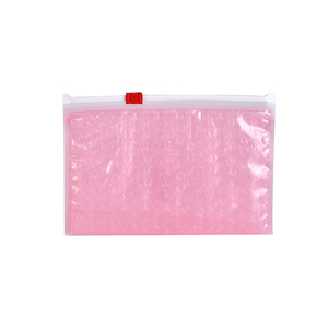 Eco Friendly Reusable <strong>Pink</strong> Zippered <strong>Bubble</strong> <strong>Mailer</strong> Pouch Cosmetic Shipping Packaging Bag for Makeup Travel Storage - Product Image 4