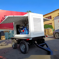 Générateur diesel portable 15kW/20kW/50kW avec télécommande, 1800 tr/min, facile à déplacer, refroidissement par eau pour le camping et les camions de restauration mobiles