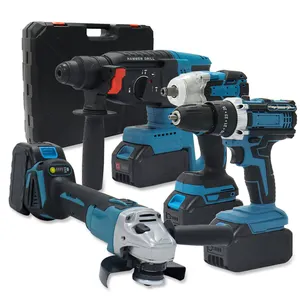 LANDSEA Factory Power Drills Kit 21V Portable Lithium Battery Cordless Brushless Combo Tool Kit 4 Tools Dril Machine