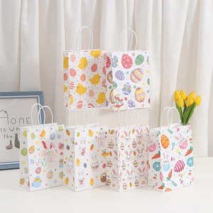 Sac fourre-tout classique de luxe en coton recyclé avec poignées en corde et impression numérique pour emballage cadeau de Noël et de Pâques - Product Image 2