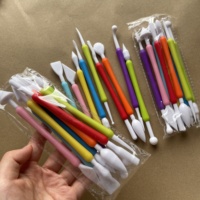 9-teiliges Plastik-Fondant-Skulpturierwerkzeug-Set Töpfer-Modellierwerkzeuge für Kuchen-Blumen-Dekoration Handwerkzeuge