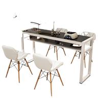 Ensemble table et chaise en plastique pour manucure, style japonais, double table économique, pour salon de manucure commercial, luxe simple
