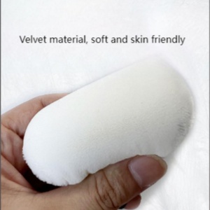 Best Selling Custom <b>Flocking</b> Makeup Foundation Cotton Velvet Puff Air Cushion Cosmetic Loose <b>Powder</b> Fluffy Ribbon Cosmetic Puffs - Product Image 6