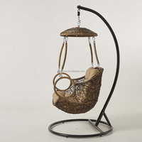 Extérieur Rétro Oeuf Chaise Stand En Osier Rotin Patio Balançoire Cour Hôtel Loisirs Chaise À Bascule En Métal Oeuf Remise Chaise