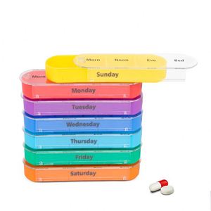 กล่องใส่ยาพลาสติกแบบพกพา 7 วัน 28 ช่อง สีน้ำตาล หนังเทียม - Product Image 2