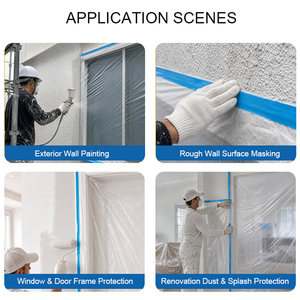 Film de masquage pré-adhésif en tissu robuste ANTI <span class=keywords><strong>pour</strong></span> la peinture et la protection des surfaces rugueuses lors de la rénovation - Product Image 3