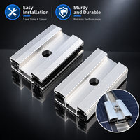 Pince de fixation pour panneau solaire en aluminium 6005-T5, pince intermédiaire pour film mince, support photovoltaïque sans cadre, clip EPDM