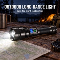 Lampe torche LED rechargeable haute puissance XHP360 2000 lumens, portée de 1500 m, lampe tactique avec affichage numérique de la batterie