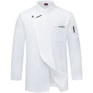 Chemise de <span class=keywords><strong>Chef</strong></span> Premium à Col Montant Asymétrique, Respirante, pour Uniforme Professionnel de Restaurant, Hôtel et Restauration - Product Image 2