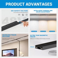 LOSO High Quality Anti Glare Design 48V Rail System Aluminium Ultra Thin LED Magnetic Track Light